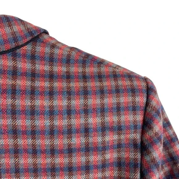 NWT SANDRO Toms Double-Breasted Checked Wool-Blend Blazer Multicolor Size 42